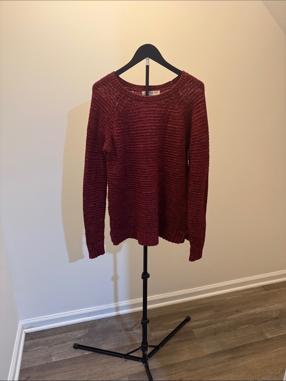 Faded Glory Marled Burgundy Crewneck Sweater